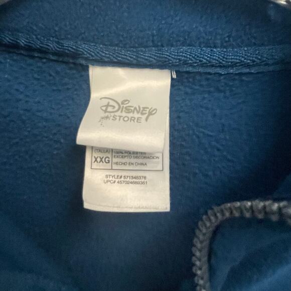 Disney XXL Blue Fleece Quarter Zip Pullover Mickey Mouse - Picture 3 of 3
